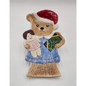 VTG Ceramiche Leonardo Italian Ceramic Teddy Bear Serving Dish Holiday Decor